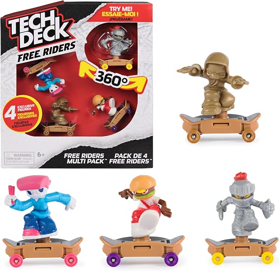 Tech Deck Free Riders フィンガーボード&フィジェットトイ 4個パック