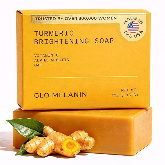 Glo Melanin Turmeric Brightening Soap with Vitamin C, Alpha Arbutin & Oats