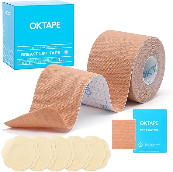 OK TAPE Breast Lift Tape, Boob Tape for Large Breasts Lift 2in x 16.4ft