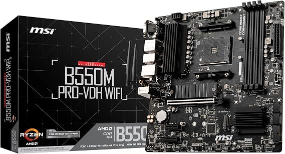 MSI B550M Pro-Vdh Wifi Am4 Ddr4 4400(Oc) Hdmi Dvg Vga M.2 Usb3.2 Wifi Matx