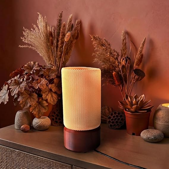 HaymaLab Zen Silindir RGB Masa Lambası – WiFi Akıllı Gece Lambası, Sesli Komut (Google), 16 Milyon Renk E27 LED, Tuya/Smart Life, Yatak Odası Salon Dekoratif Ambiyans Aydınlatma (koyu kahverengi) [Enerji Sınıfı A]