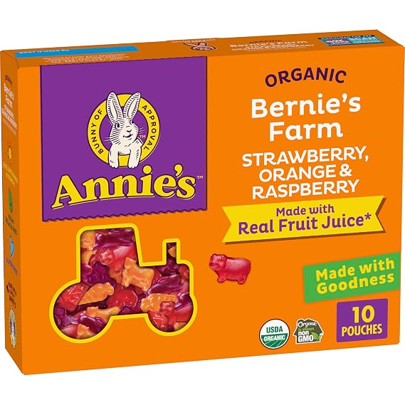 Annie's Organic Bernie's Farm Fruit Flavored Snacks,10 ct, 7 oz