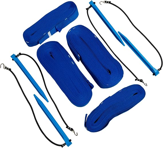 Tandem Sport Volleyball Court Lines - 2" Blue Webbed Volleyball Court Lines - Volleyball Lines for Regulation Size or Short Court - Blue