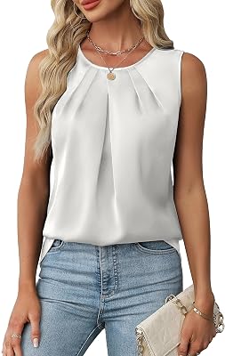 BMJL Womens Silk Satin Tank Top Summer Business Casual Outfit 2025 Sleeveless Work Dressy Shirt