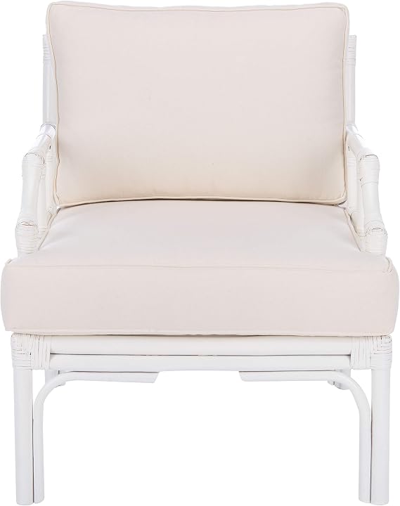 SAFAVIEH Kazumi Rattan Accent Chair, 31.5" White ACH6508A