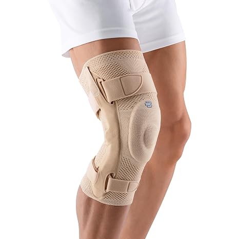 Bauerfeind - GenuTrain S - Hinged Knee Brace Support - Advanced Stability of the knee joint - Right Knee - Size 4 - Color Beige