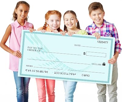 30 x 16Giant Fake Check - Oversized Blank Check for Presentations, Awards, Donations & Raffles | Reusable Dry Erase Cardboard Check for Events, Rewards, and Endowments - Durable & Portable