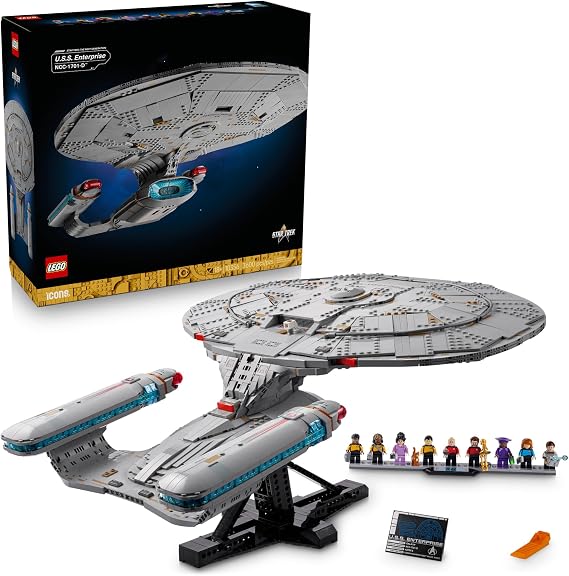 LEGO Icons Star Trek: U.S.S. Enterprise NCC-1701-D Collectible Building Sets for Adults - Room or Office Decor for Men & Women, Ages 18+ Star Trek Gifts for Fans - 10356
