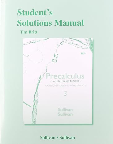 Precalculus Concepts Through Functions: A Unit Circle Approach