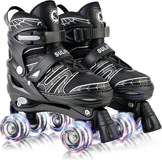 SULIFEEL Adjustable Kids Roller Skates, Light up Wheels