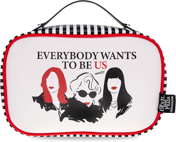 MAD Beauty The Devil Wears Prada Makeup Bag | Officially Licensed | Cosmetic Bag | Two Compartments | Clear Zipped Section | Brush Holders