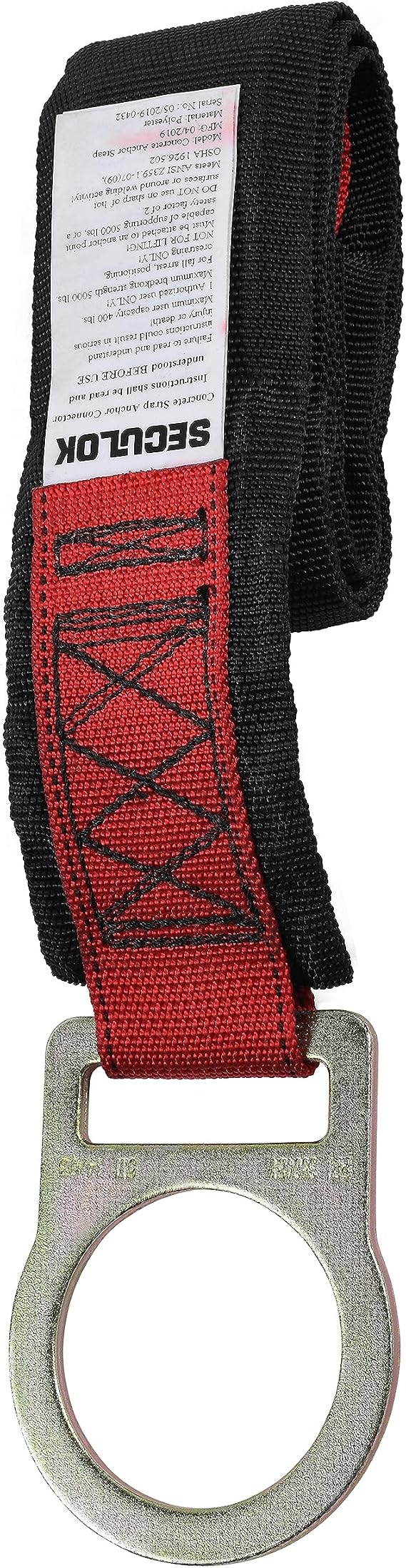 Concrete Anchor Strap 4 inch, Safety Straps with Stainless D Rings, 5,000 LBS, OSHA ANSI Certified Heavy-Duty Safety Harness for Fall Arrest, Fall Protection, Tie Down, Construction