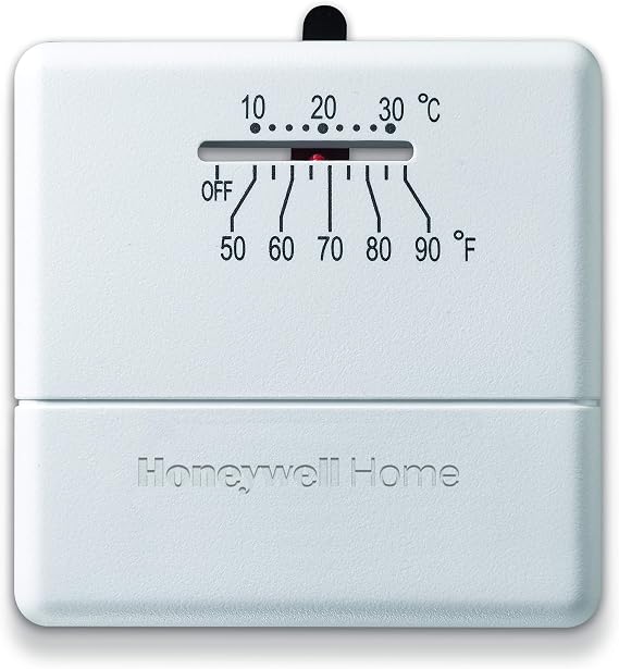 Honeywell Home CT33A1009/E1 CT33A Economy Millivolt Non-Programmable Thermostat, White