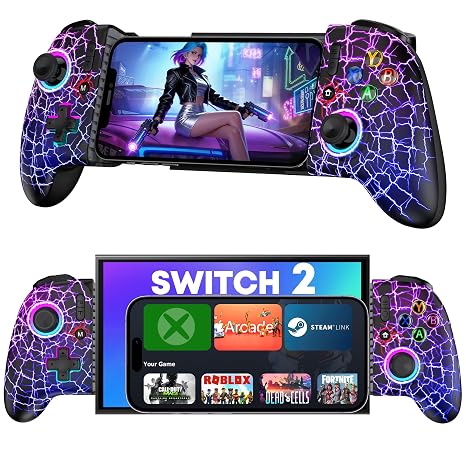 Anti-Drift & Fast-ConnectWireless Gaming Controller for iPhone/Android, Hall Joystick&Trigger Bluetooth Phone Controller, Handheld Game Console Quality - For Cloud Gaming,Genshin Impact,Roblox,Call of Duty