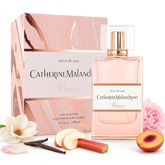 Catherine Malandrino Dream Eau de Parfum for Women | Floral Fruity Scent | Perfume w/ Apple & Nectarine, Peony & Muguet Heart, Vanilla & Sheer Musk Base | 3.4 fl. oz.