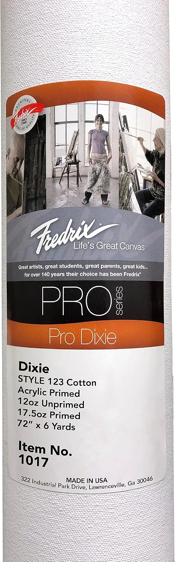 Tara Materials Fredrix TAR-1017-6 72 x 6 yd 12oz Primed Cotton