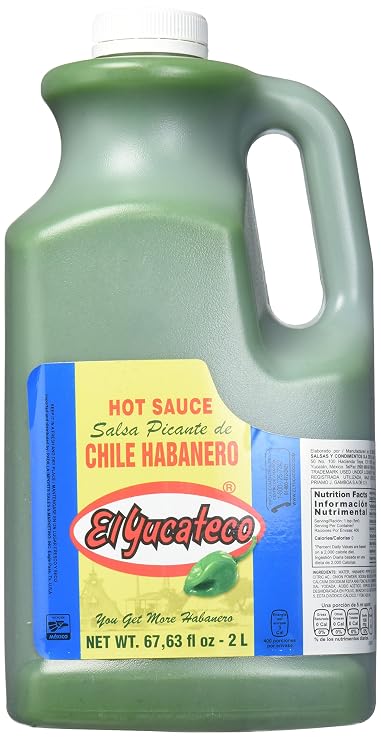 EL YUCATECO Green Habanero Hot Sauce 68 oz (Half Gallon) Authentic Mexican Hot Sauce for Bold Flavor | Restaurant Size, Premium Habanero Pepper Sauce for Cooking, Marinades & Foodservice