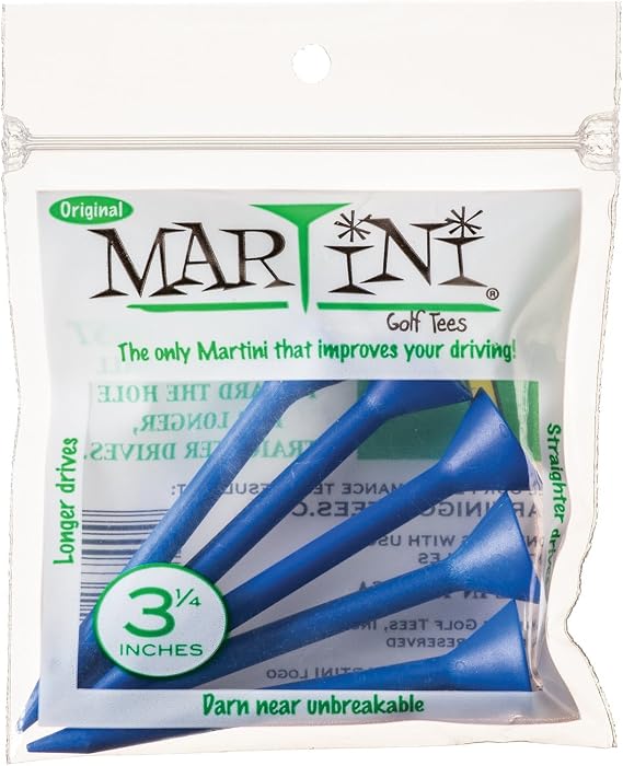 Martini Golf Tees 3-1/4" Durable Plastic Tees (5-Pack), Royal Blue