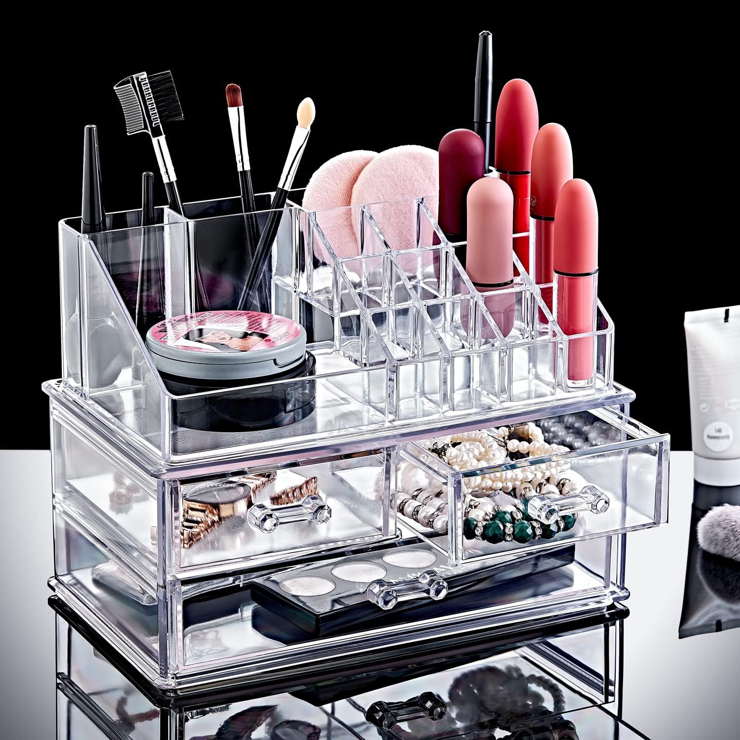 Deconox 20 Division Three Drawer Acrylic Makeup Organizer, 20 Eye Organizer