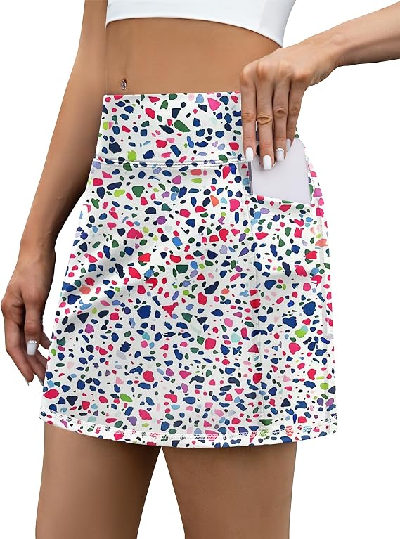 LouKeith Tennis Skirt with Shorts High Waisted Golf Skirts Dressy Casual Workout Athletic Skorts for Women with 4 Pockets