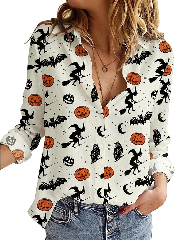 VILOVE Halloween Shirt Women Hocus Pocus Shirts Halloween Witch Tee