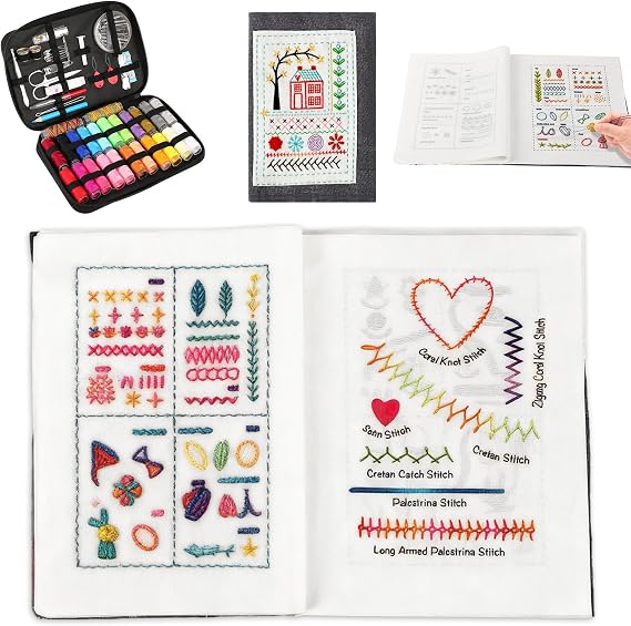 DIY Embroidery Stitch Book Kit for Beginners and Embroidery Enthusiast
