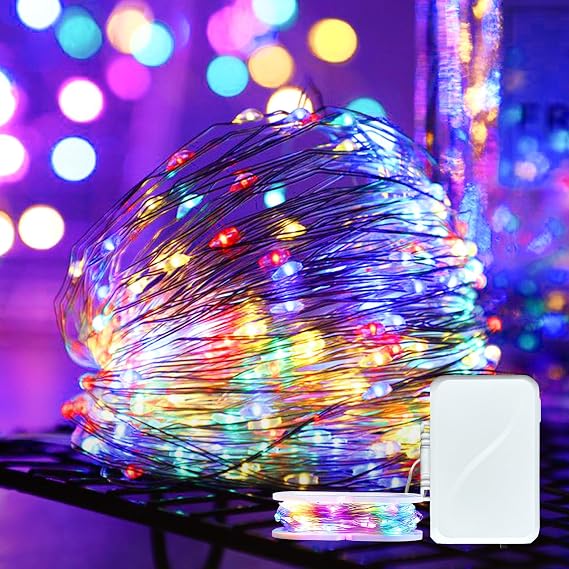 Easter String Lights Battery Operated, Mutilcolor LED Fairy Lights 16FT 50LED Silver Wire String Light Waterproof Easter Fairy Light Indoor for Bedroom Spring Party Christmas Decor(1, Mutilcolor)