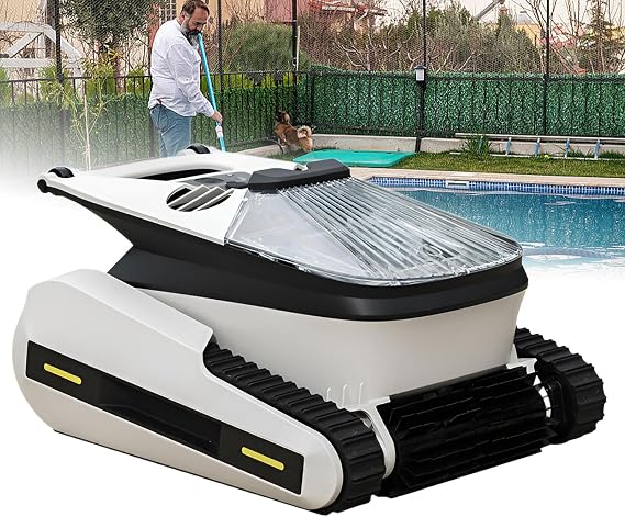 Automatic Robotic Pool Cleaner Cordless with App Control, Smart Navigation, Large Battery, Self-Parking for Efficient Underwater Cleaning