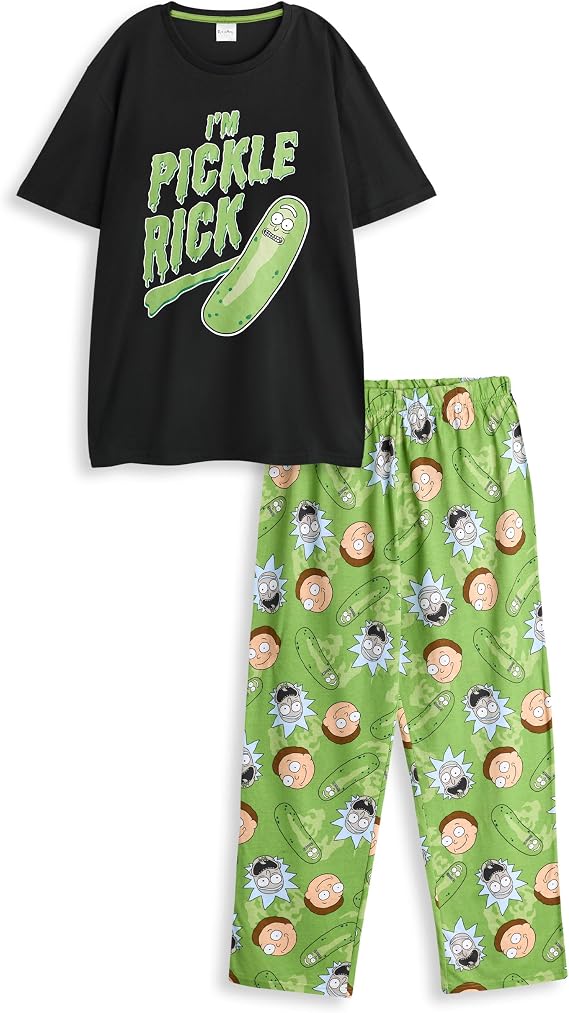 RICK AND MORTY RICK & MORTY Pickle Rick Black Graphic Tee | I'm Pickle Rick Short-Sleeve T-Shirt for Men | Cartoon Series Apparel Top | Classic Television Show Merchandise