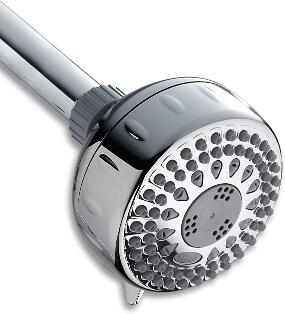 Waterpik Shower Head Power Spray 5-Mode with Massage Settings, DIY Easy Installation, 1.8 GPM, Chrome Finish, TRS-523E