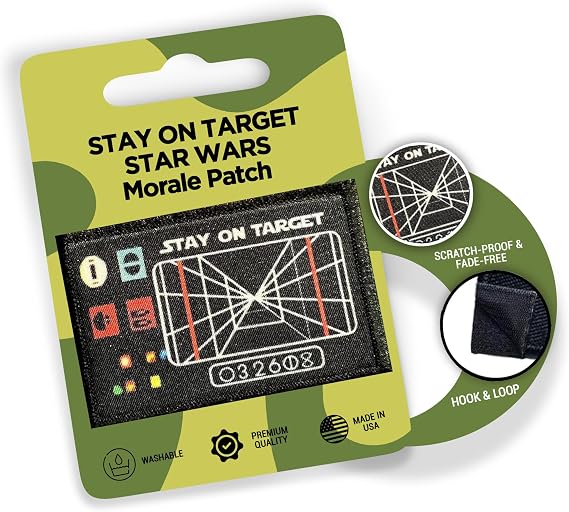 Stay on Target Funny Morale Patch, 2x3 Hook & Loop