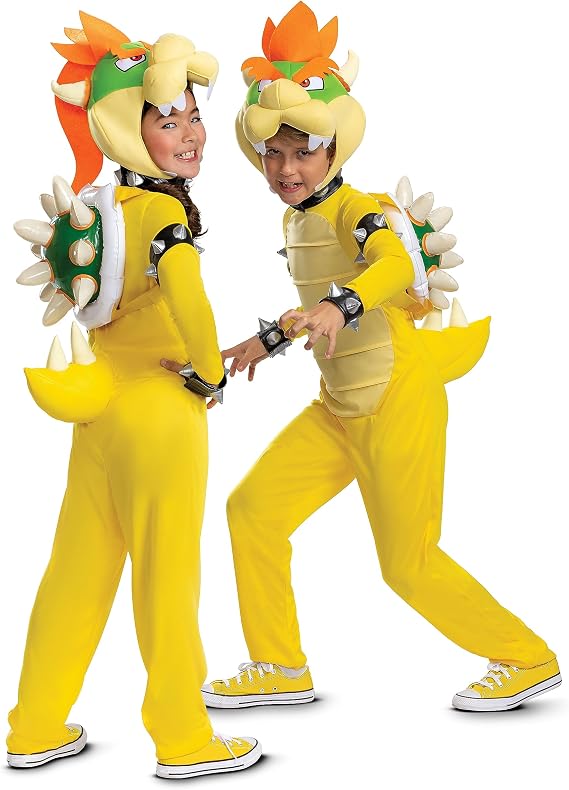 Disguise Boys' Bowser Costume, Official Super Mario Bros Deluxe Kids Costume With Headpiece