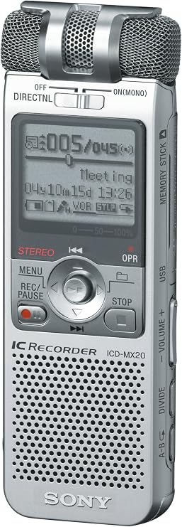 Sony ICD-MX20DR9 32MB Flash-Based Digital Voice Recorder