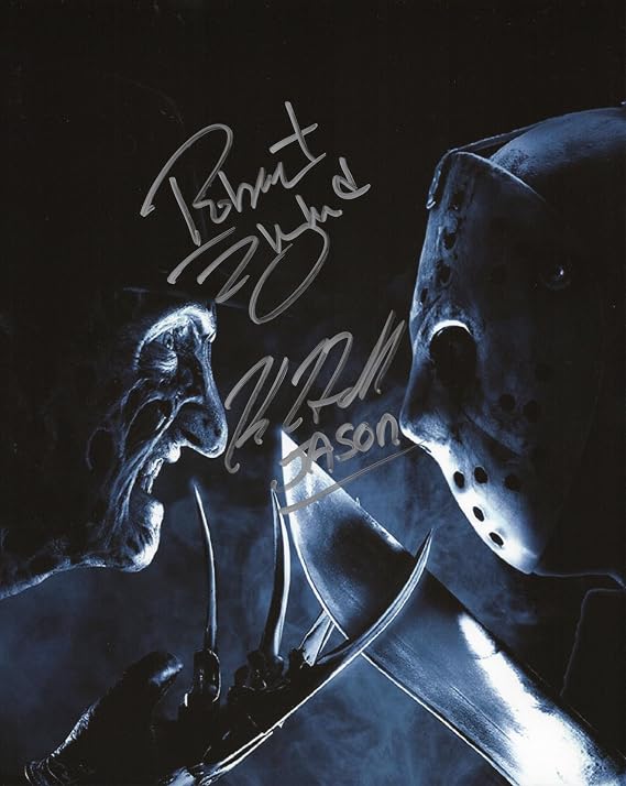 RP Robert Englund & Kane Hodder Signed Freddy vs. Jason Photo 8x10 Reprint COA Certificate of Authentication Autographed Movie Poster