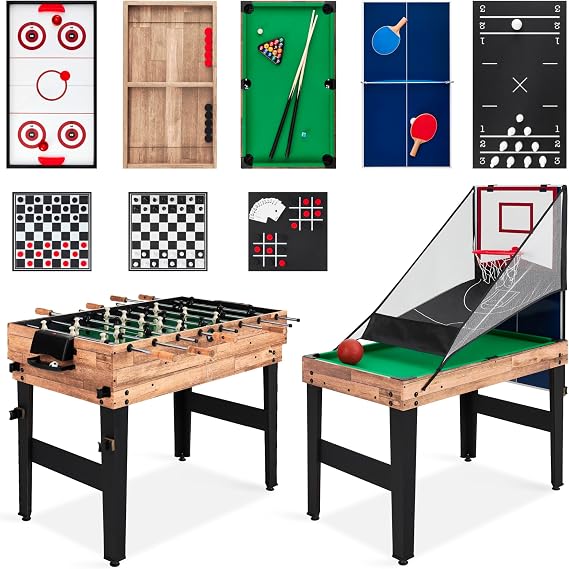 Best Choice Products Combo Game Table Set for Home, Game Room, Friends & Family w/Ping Pong, Foosball, Basketball, Air Hockey, Archery, Chess, Checkers, Shuffleboard, Bowling