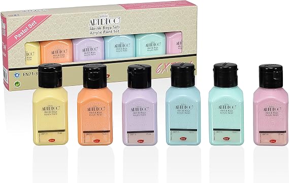 Artdeco Akrilik Boya 6x75ml Set - Pastel Renkler