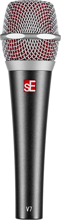 SE ELECTRONICS V7 Dynamic Microphone for Singing, Speech & Studio Recording - XLR Handheld Professional Microphone with Supercardioid Aluminum Voice Coil for Huge Gain Before Feedback - Grey