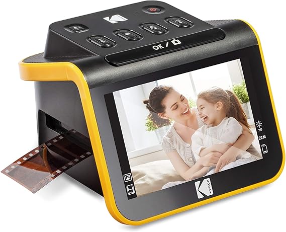 KODAK Slide N Scan Film & Slide Scanner, 22MP, 5" LCD Screen, 135/110/126mm | Converts color and B&W negatives to JPEG digital photos; saves to SD or SDHC card (not included); connects to PC, Mac, or TV