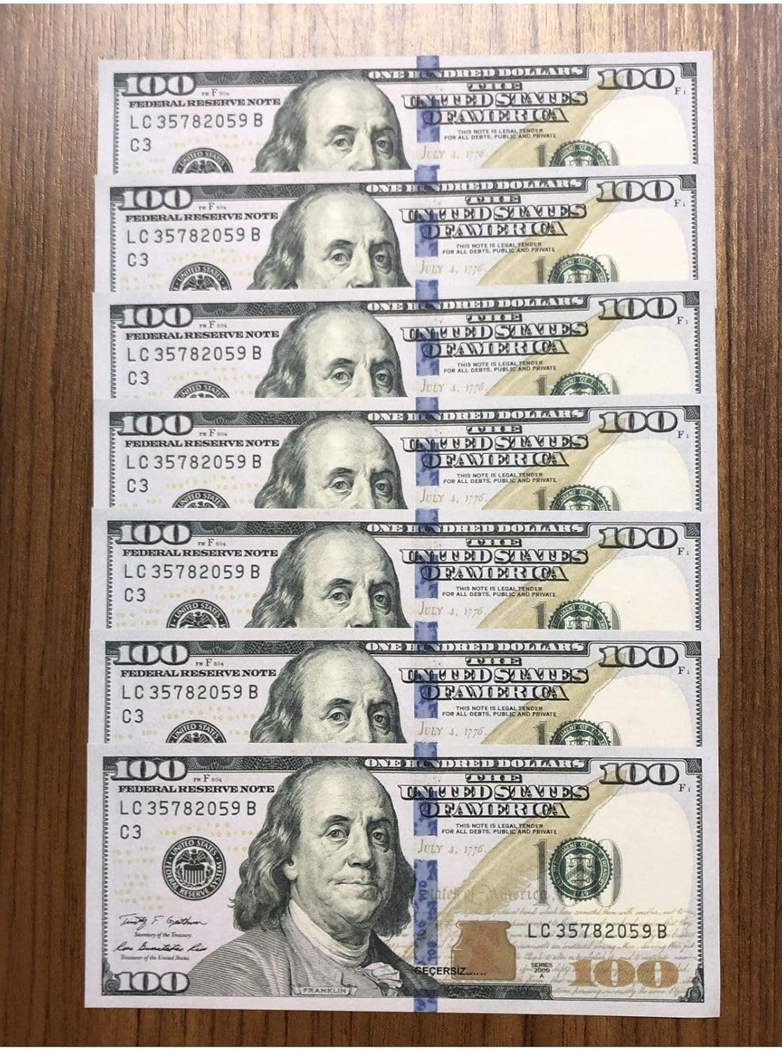 Düğün Eğlence Için Yapay Sahte Dolar 100 Adet 100 Dolar Açık Yeşil