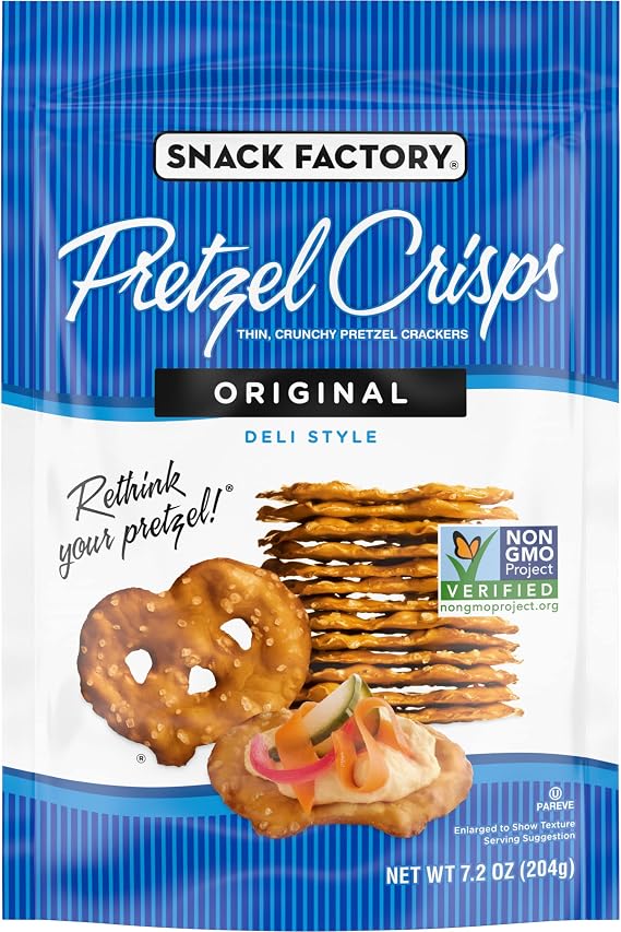Snack Factory Pretzel Crisps| Original| 7.2 Ounce Bags (Pack of 12)