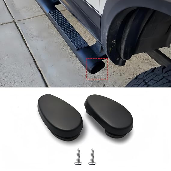 POETRYXIAO Chrome Tubular Running Board End Cap Cover for 2009-2020 Dodge RAM,Side Step Bar End Cap Set Replace 68044463AB
