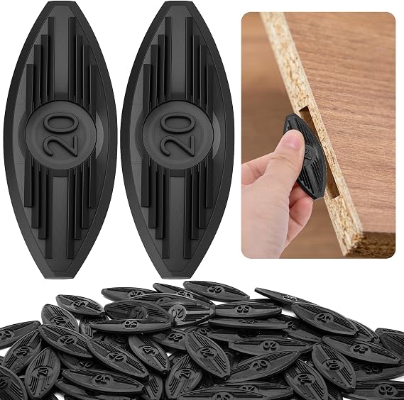 120 Pcs Plastic Joining Biscuits, Black Self Clamping Plate Joiner Biscuit