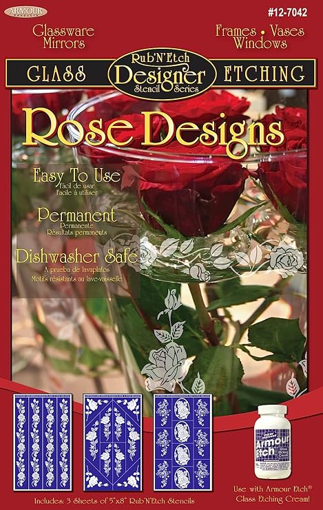 Armour Etch Designer Stencil, Pak Rose Designs