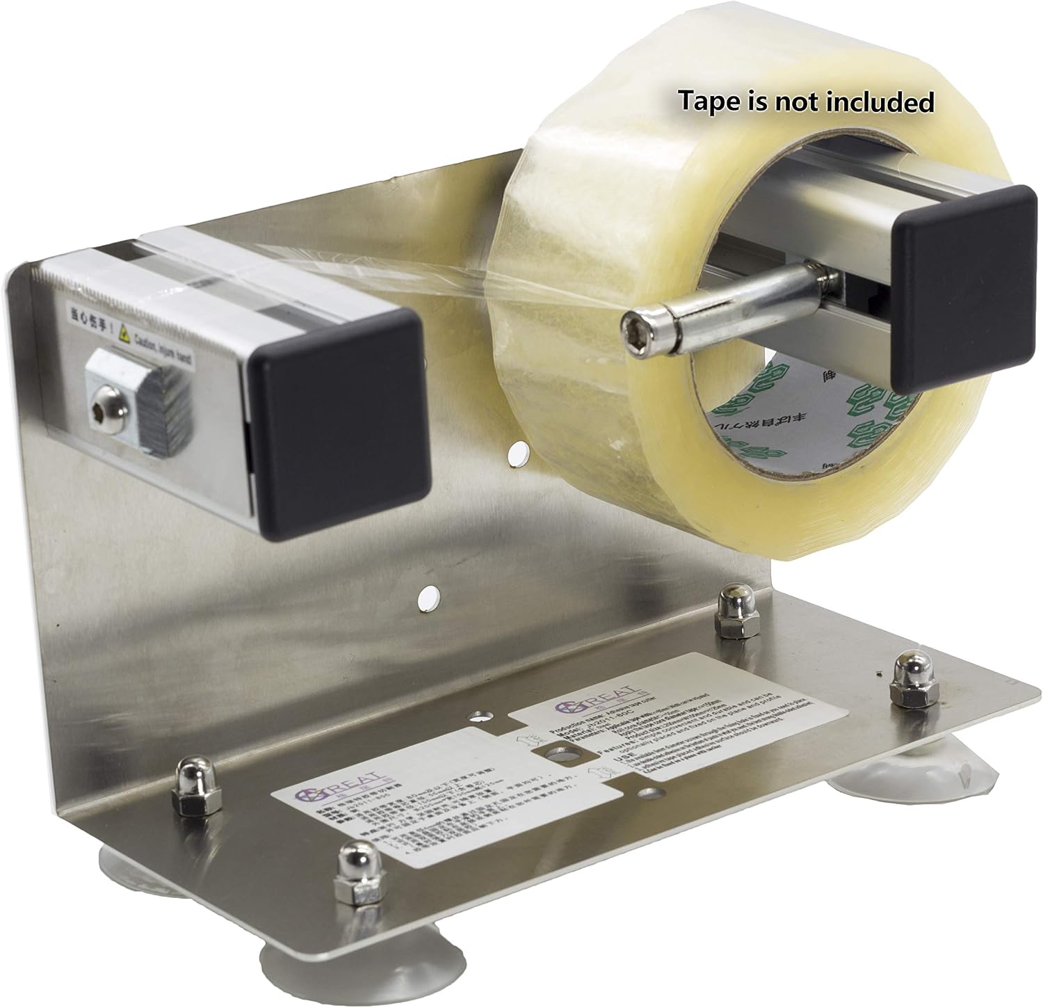 LDS Industry Desktop Table TopWall Mounted Tape and Label Dispenser, Large Desktop Tape Dispenser, Stainless Steel Frame with Sucktion Cup Sucker 2''3'' TTD-01