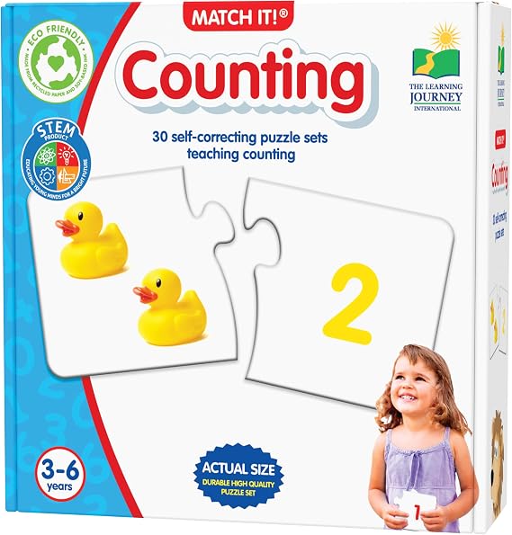 The Learning Journey Match It - Counting Memory Game For Kids - Helps Interactive Child Development, Problem-Solving and Counting Skills - Includes 30 Self-Correcting Puzzle Sets - For 4+ Years