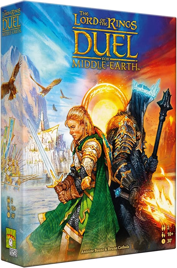 Asmodee The Lord of The Rings: Duel for Middle-Earth Board Game - Epic Strategy Game of Power and Conquest for Kids and Adults, Ages 10+, 2 Players, 30 Minute Playtime | Battle for Middle-earth in an epic two-player strategy showdown. Ages 10+, 2 Players, 30 Min.