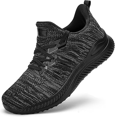 Akk Mens Wide Sneakers - Slip On Memory Foam Walking Shoes Breathable Non Slip Tennis Running Shoe Ultra Lightweight Comfortable Workout Gym Jogging and Casual Sports