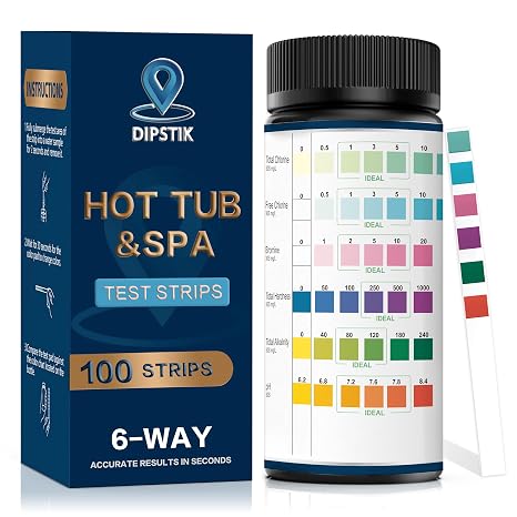 DIPSTIK 6 in 1 Pool and Spa Test Strips-Hot Tub Test Strips 100 Counts