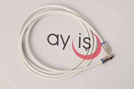 AY-İŞ RG6 4K/Full HD/3D TV Uydu Kablosu, Saf Çelik uçlu Anten/UyDU Kablosu, DVB-T, DVB-C, DVB-S, DVB-S2 F Anten Ara (3 Metre)