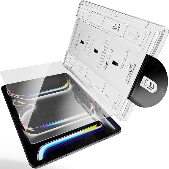 URUCHI Tablet ile Uyumlu Ekran Koruyucu, Hizalama Aparatlı Kolay Kurulum, HD Şeffaf Temperli Cam, 9H Dayanıklı, Hassas Dokunmatik (1, iPad 11" (A16) 2025 / iPad 10. Nesil 10.9" 2022)